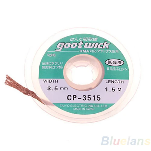5 ft. 3.5mm Desoldering Braid Solder Remover Wick GOOT Wire Free Shipping 1J5N |