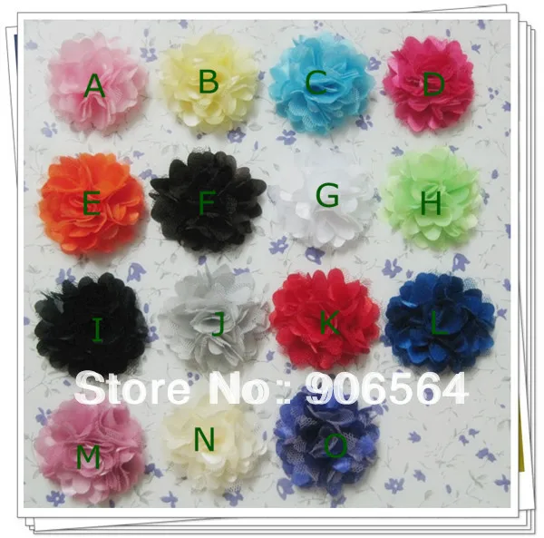

15 Color Assorted DIY Mini Petite Satin Mesh Silk Flowers Charlotte Tulle Puff Flower Hydrangea Hair Accessories Charming Floral