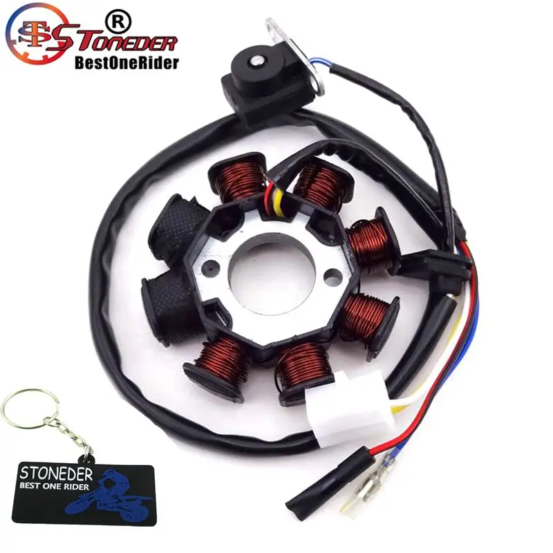 Stonder 8 Катушек статор для двигателя GY6 49cc 50cc Sunl Roketa Vespa Jonway Znen Jmstar Kazuma китайский