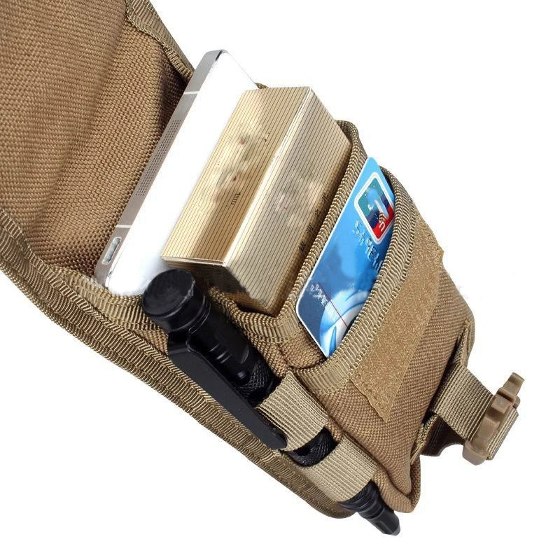 Airsoftpeak двойной слой тактический Чехол для мобильного телефона 1000D нейлон водонепроницаемый Molle система с пряжкой чехол портмоне открытый