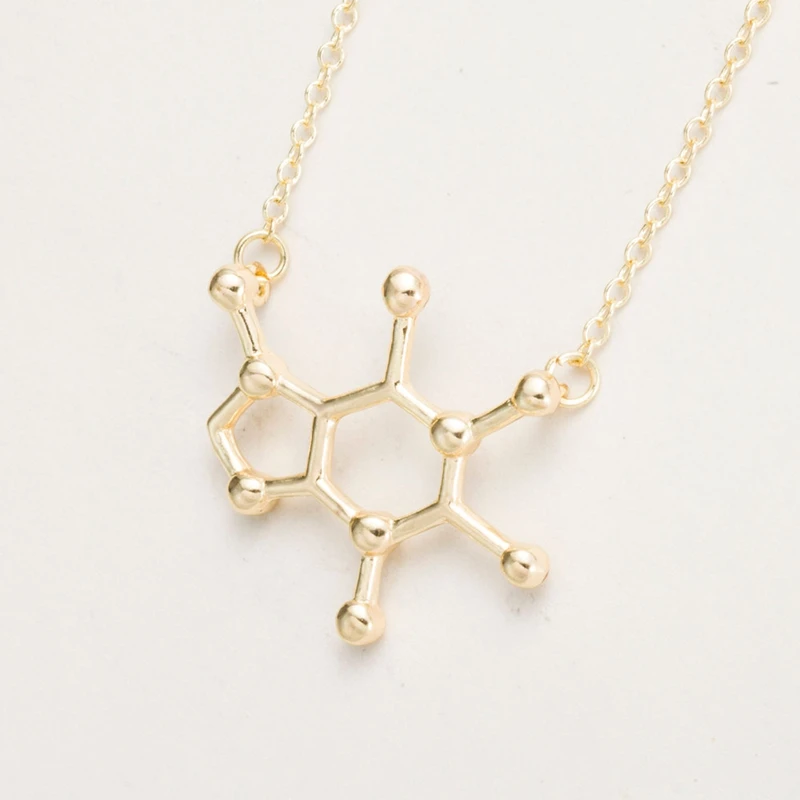Yiustar Новый Дизайн женские Модные весенний стиль кофеин молекула кулон Пособия по