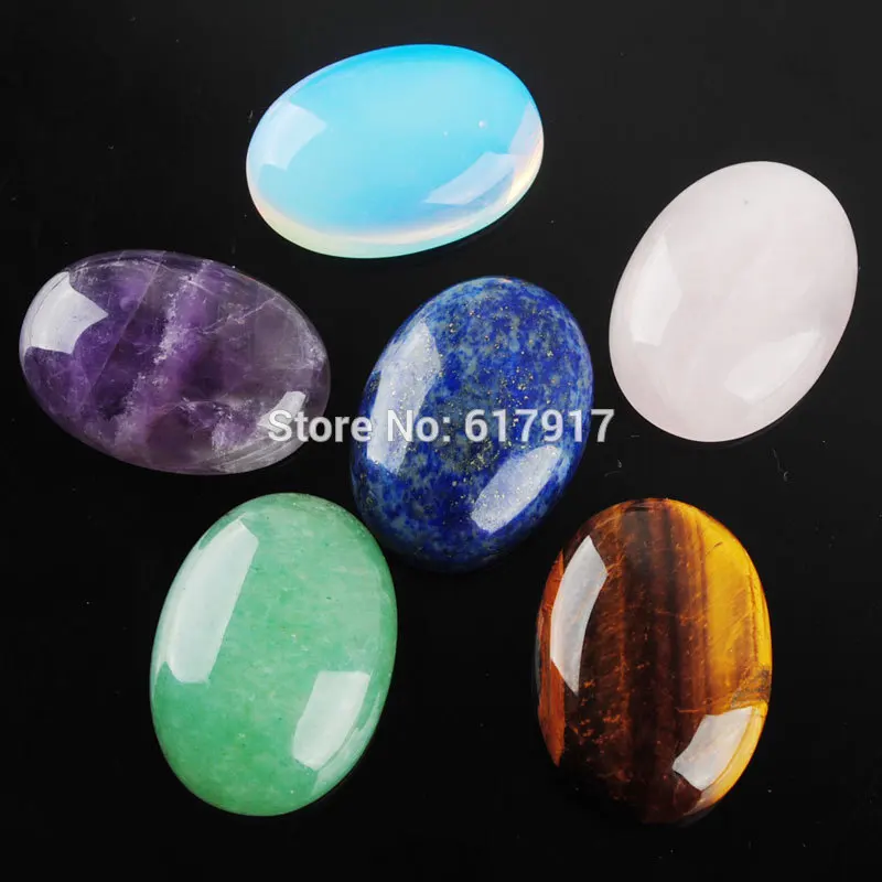 6pcs Mixed colors RONGZUAN натуральные овальные драгоценные камни кабошон кабина без отверстия 18x25 мм ювелирных изделий 5 шт./лот TBU305 - Цвет: 6pcs Mixed colors