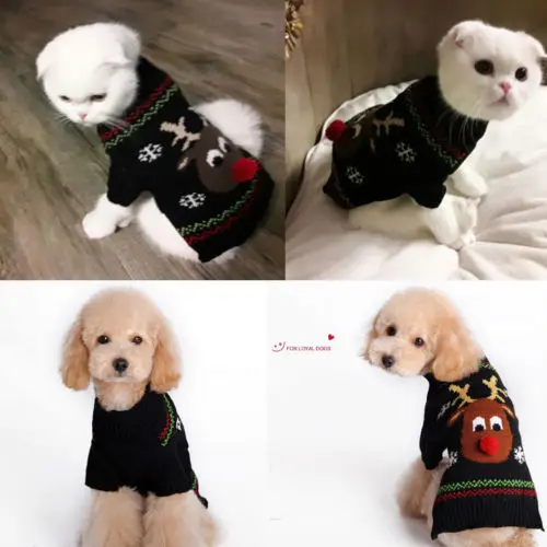 Fashionable Cute Pet Dog Cat Knitted Jumper Sweater Puppy Doggy Warmer Coat Jacket Winter Clothes 2 Color To Choose | Дом и сад