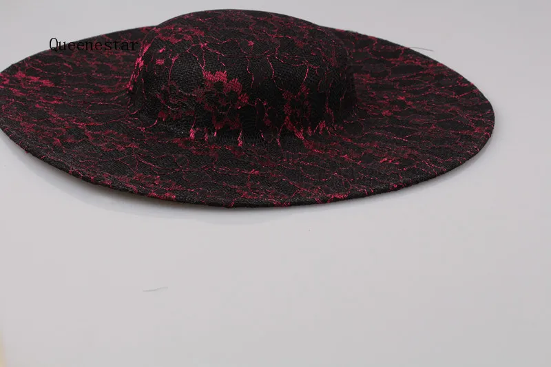 

Fashion 30CM Lace Embroider Hat Base Women DIY Fascinator Derby Hat Wedding DIY Sinamay Headwear Wholesale Hair Accessories