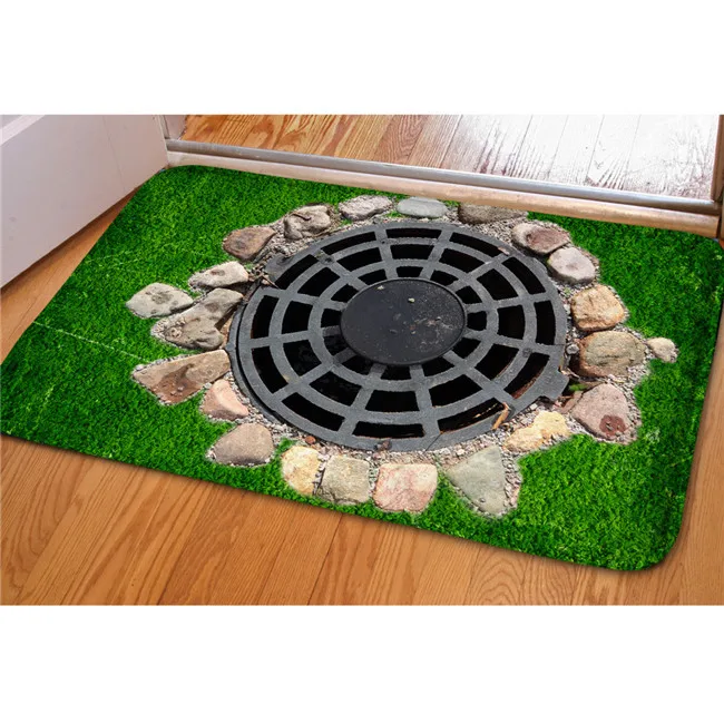 Creative Entrance Doormat Funny Rubber 3d Traps Printed Carpet for Floor Door Living Room Non-slip Kitchen Bathroom Mats 40x60cm - Color: C1026CN