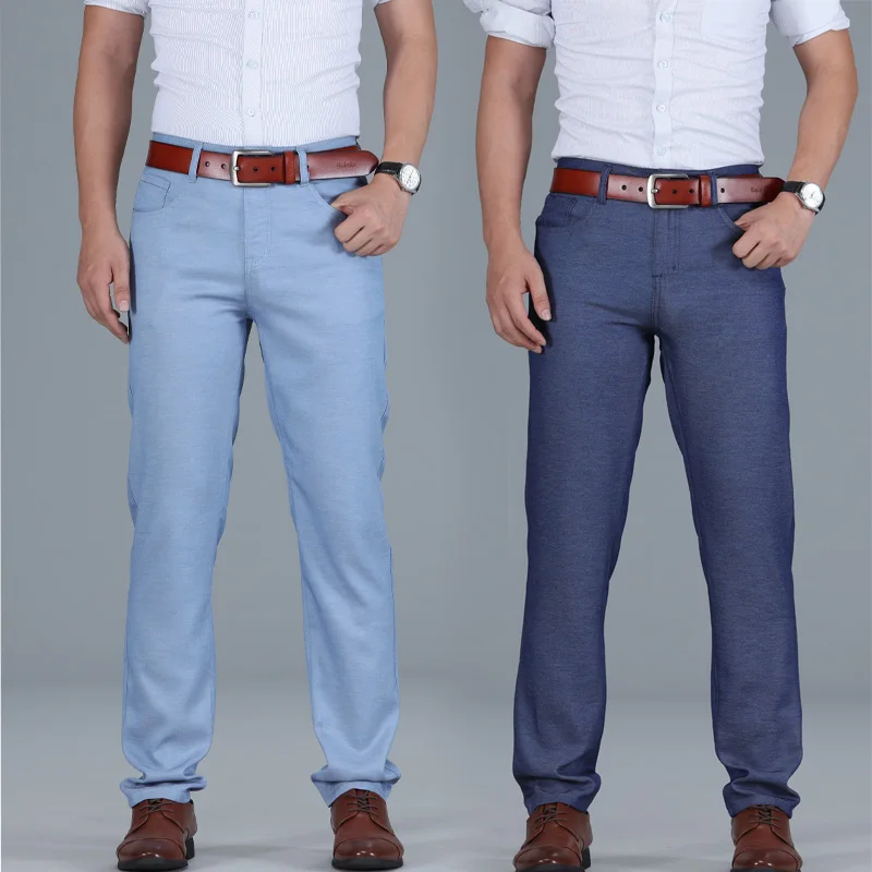 any 2 of trousers Niuzhuaifu Высокая-класс Бизнес Повседневное эластичная повязка на головку с leasantly Прохладный вентиляции лето Для мужчин свободного кроя и удобные брюки Штаны - Цвет: any 2 of trousers