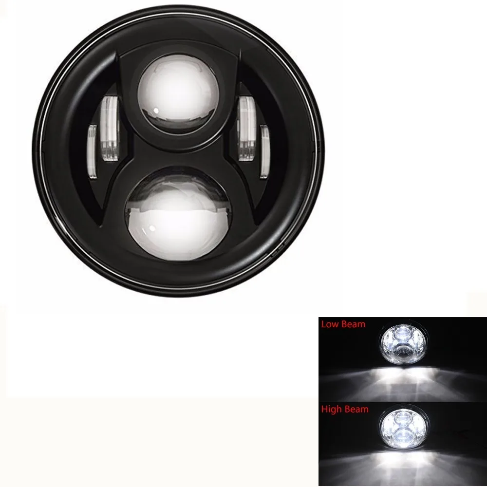 60W 7Inch 1 шт. Halo " светодиодный налобный фонарь 40 Вт 60 Вт 80 Вт 90 Вт для мотоциклов 7 дюймов круглый налобный фонарь для Jeep Wrangler JK TJ Hummer Trucks - Цвет: 60W 7Inch
