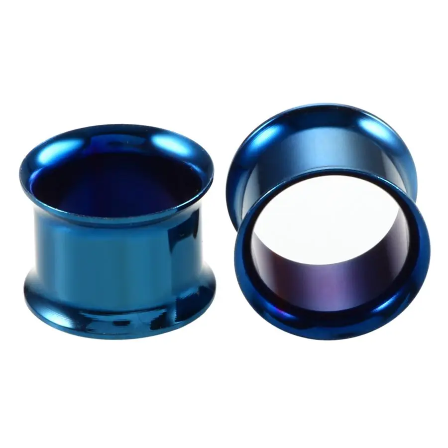 Style17 Dark Blue 2 шт./лот, стальные беруши и тоннели для пирсинга, розовое золото, серьги с резьбой, расширитель, серьги, измерители, пирсинг, ювелирные изделия 2 мм-20 мм - Окраска металла: Style17 Dark Blue