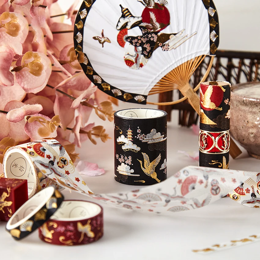 

5rolls/set Vintage European Washi Tape DIY Decoration for Scrapbooking Masking Tape Hot stamping Adhesive Tape 0.8/1.5/3/5cm*2m