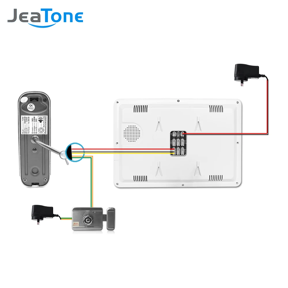 JeaTone 7 дюймов HD 1200TVL видео домофон система 1 ИК ночной дверной Звонок камера и 1 сенсорная кнопка Hands-free монитор домофон комплект