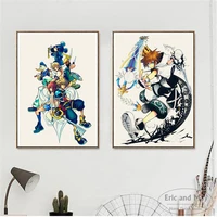 kingdom hearts cartoon game posters and prints wall art canvas painting for living room decoration home decor unframed quadro