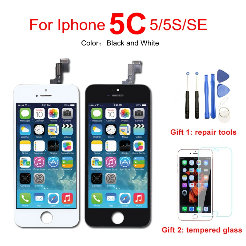 Для iPhone 5S 5 5C 4 ''сенсорный экран ЖК дисплей Переднее стекло дигитайзер