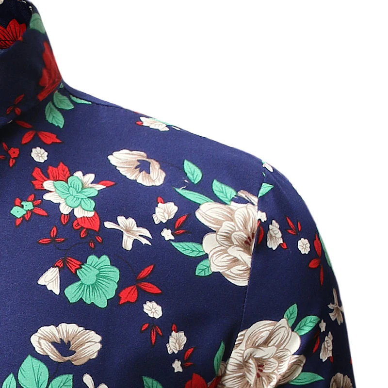 

2020 New Summer Fashion Mens Shirt Slim Fit Short Sleeve Floral Shirt Mens Clothing Trend Plus Size Mens Casual Flower Shirts