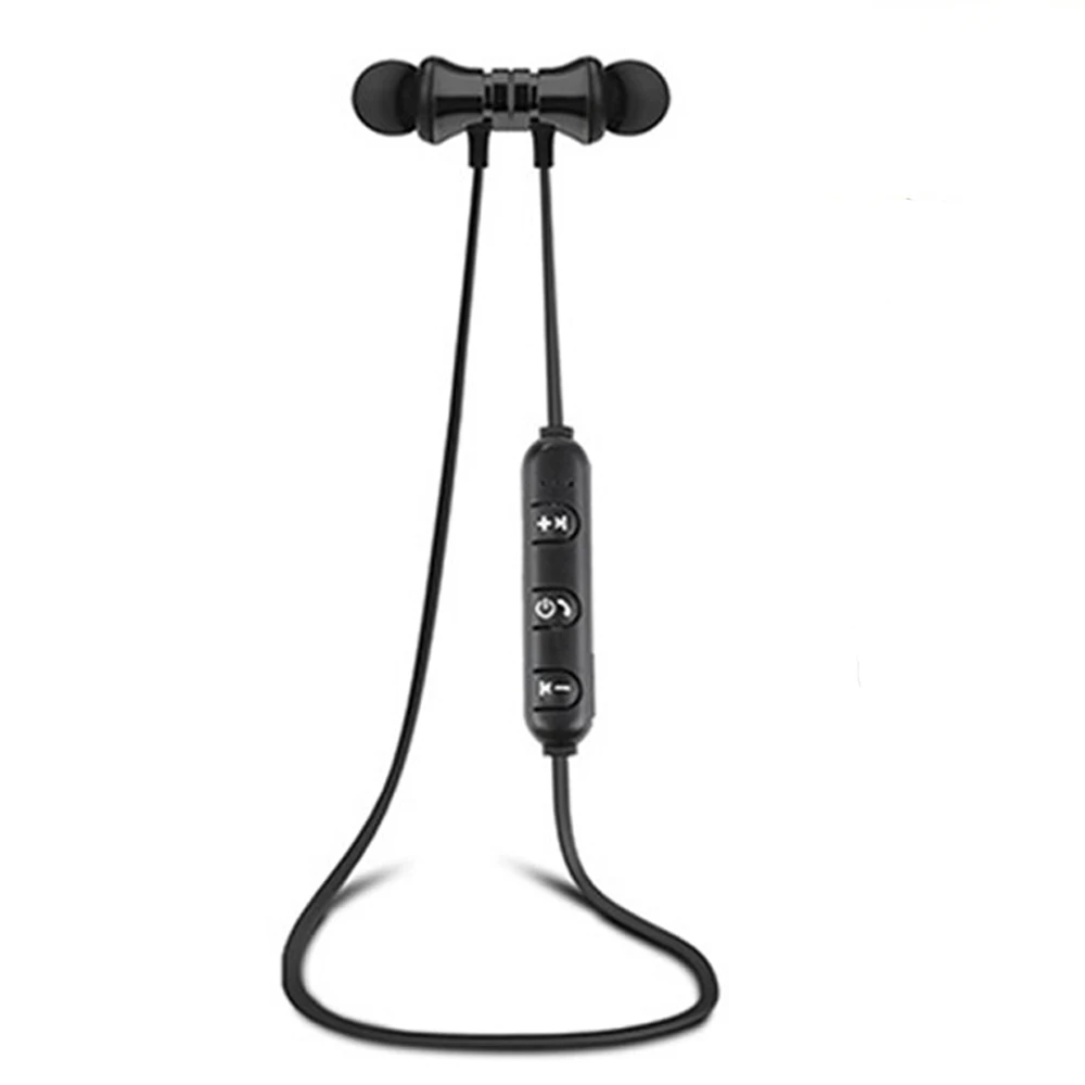 Черный Беспроводные спортивные bluetooth наушники-вкладыши стерео музыка MP3/MP4 наушники магнитные наушники беспроводная гарнитура для Xiaomi samsung iPhone - Цвет: Черный