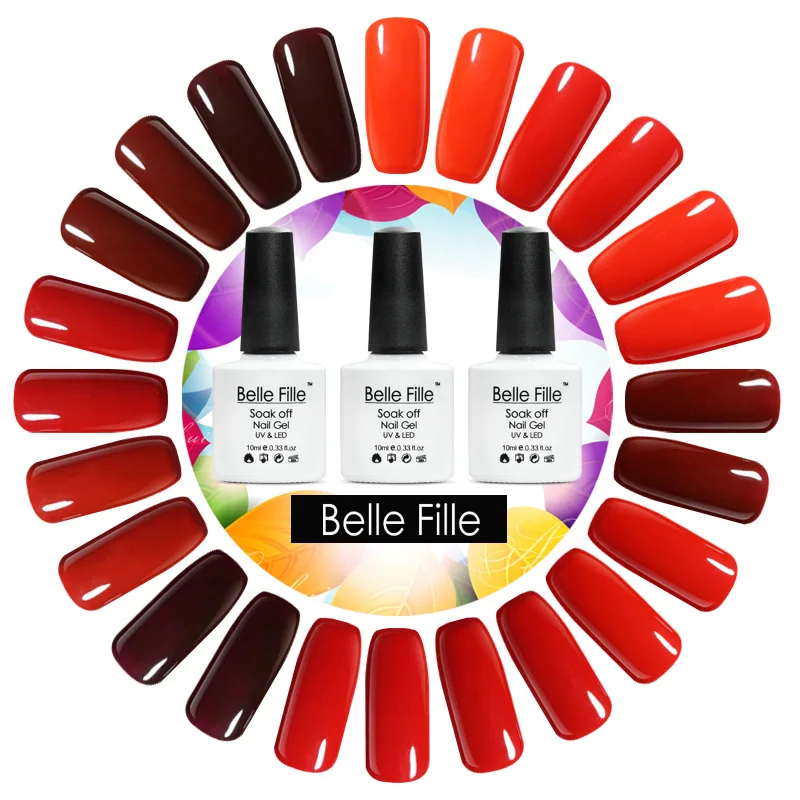 Belle Fille 2018 красный цвет светодио дный УФ светодиодная лампа гель лак для ногтей Soak