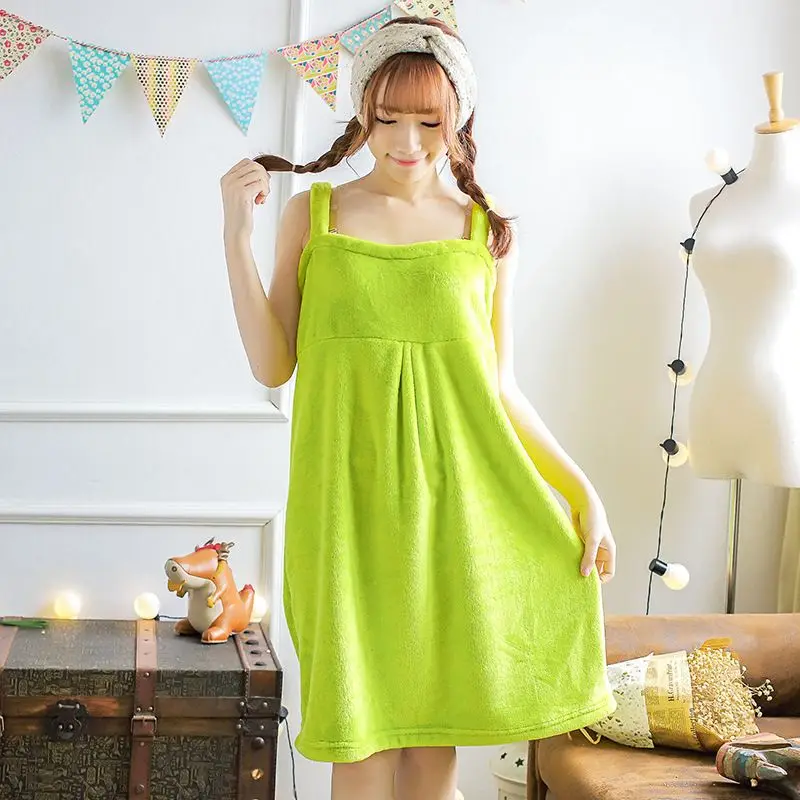 

2019 Winter Female flannel fleece bathrobes Casual Solid Sexy Warm Pajamas Cute pink nightgown robe 102903