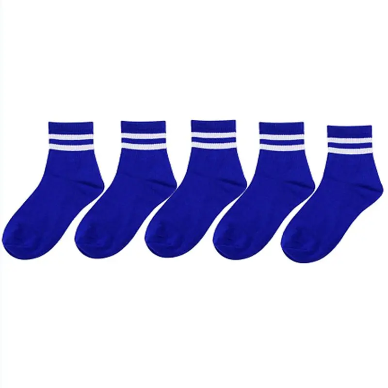 five pairs 10 шт. = 5 пар/лот, мягкие хлопковые женские носки в черно-белую полоску, утепленные короткие носки, стильные спортивные носки Harajuku Meias TJ211 - Цвет: five pairs