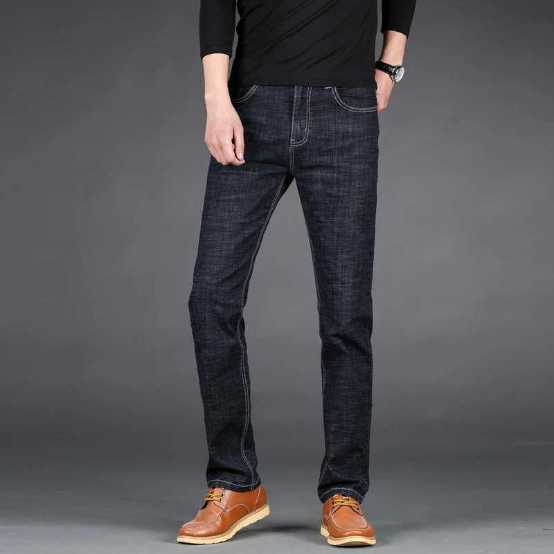 

2019 New Fashion Casual Jeans Business Stretch Brand Male Straight Denim Pants Spring Autumn Jeans Men Plus Size 40 42 44