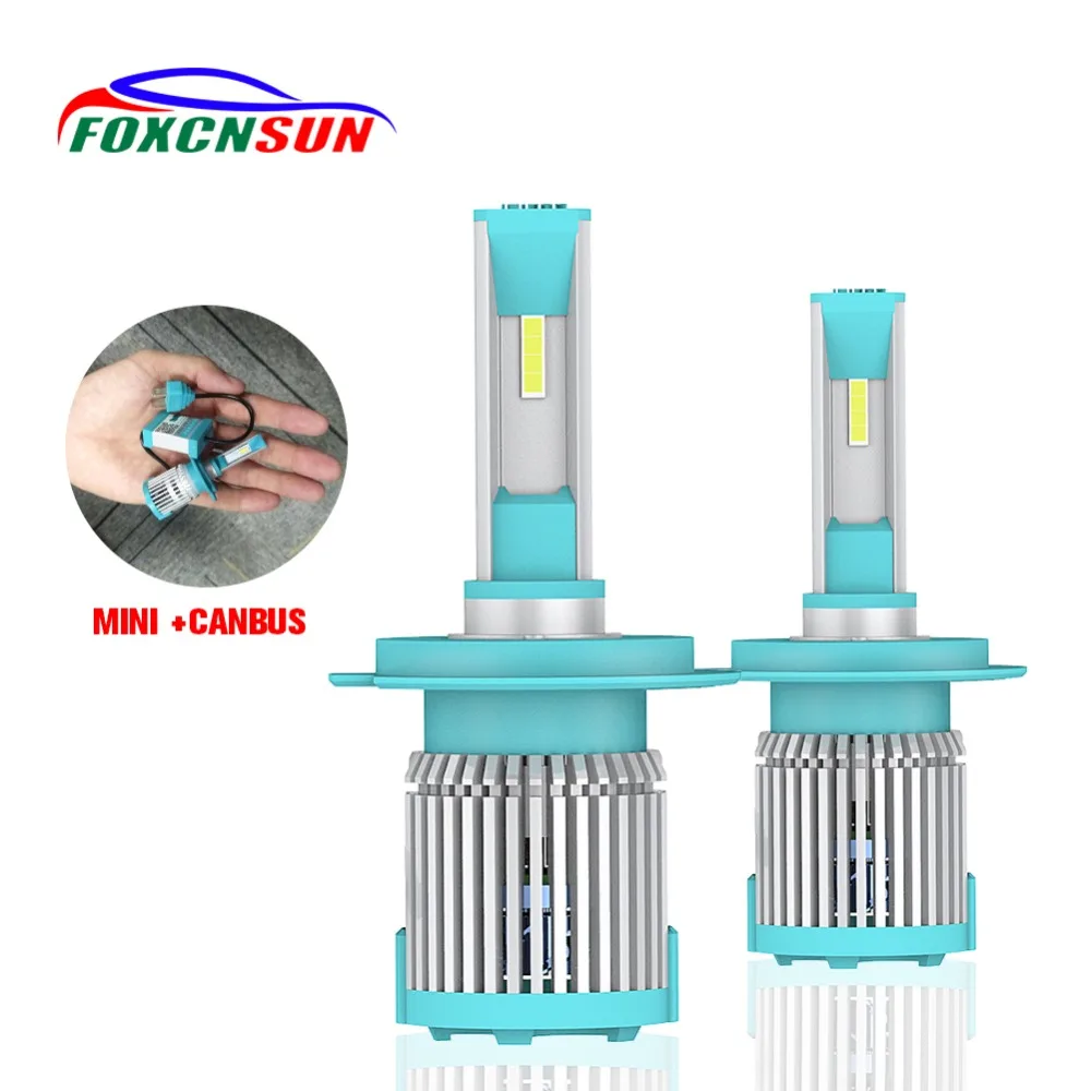 FOXCNSUN H4 H7 светодиодный фар автомобиля 1860 чипы H1 H11 лампы HB4 HB3 9006 9005 HI LO луч с can bus 8000LM