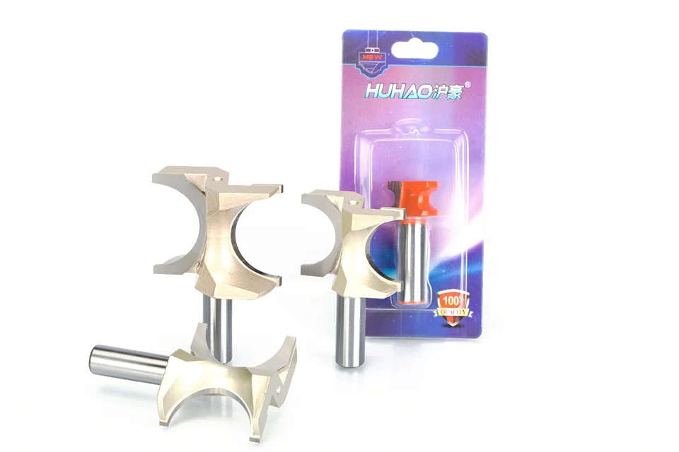 HUHAO 1pcs 1/2" Shank Half Round bit 2 flute endmill Router Bits for wood without bearing Woodworking Tool milling cutter