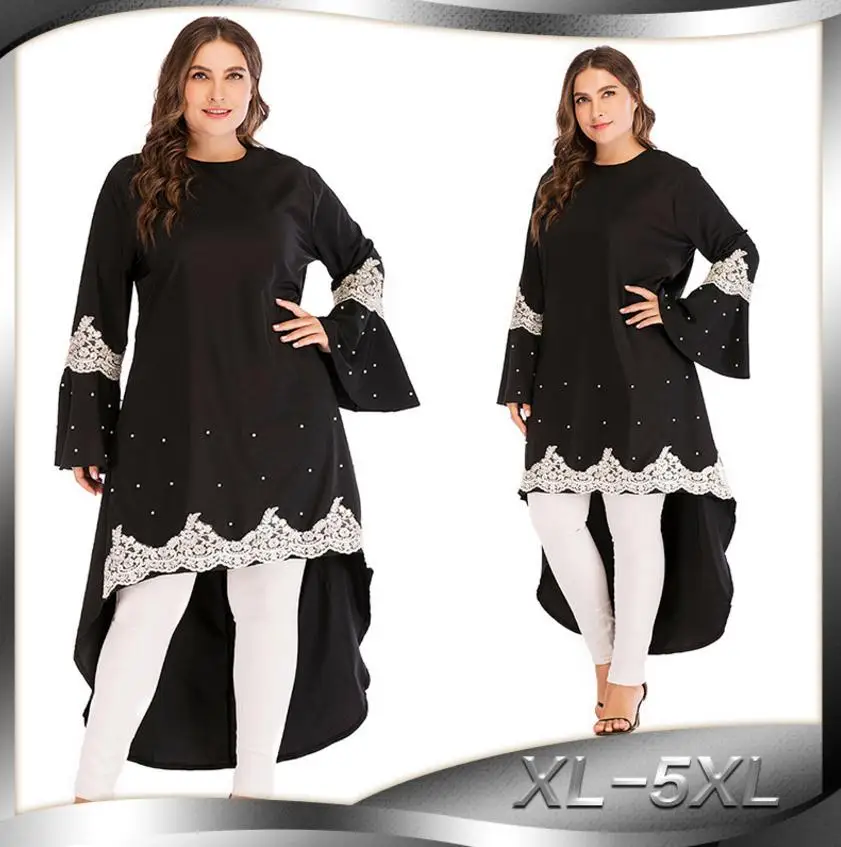 Женская рубашка с длинным рукавом и бусинами в арабском стиле|Мусульманская