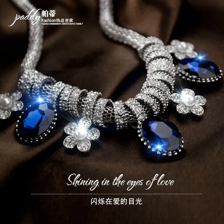 2015 fashion luxury Pearl crystal South Korea jewelry short necklace ladies gift free shipping | Украшения и аксессуары