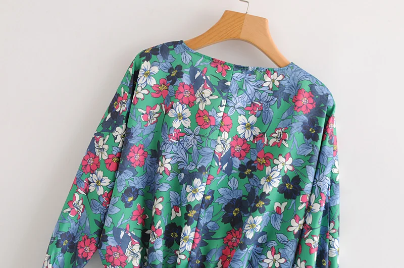 Женское боди с длинным рукавом и цветочным принтом пикантная блузка v образным