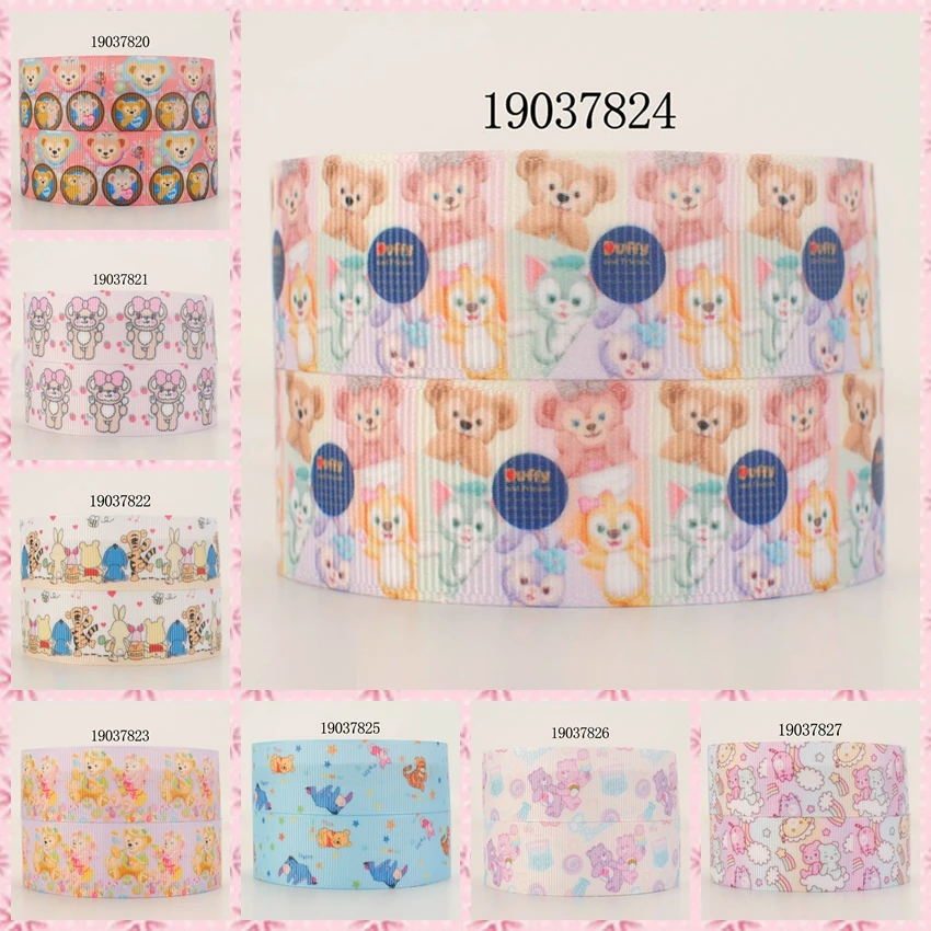 10 ярдов Различные размеры яркая лента с мультяшным медведем печатная корсажная