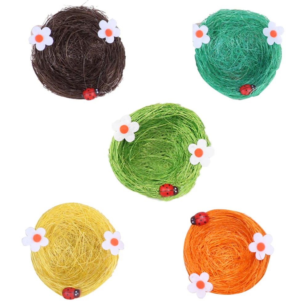LASPERAL 4 шт. искусственные гнезда пасхальные мини цветные нитки для птиц конфет