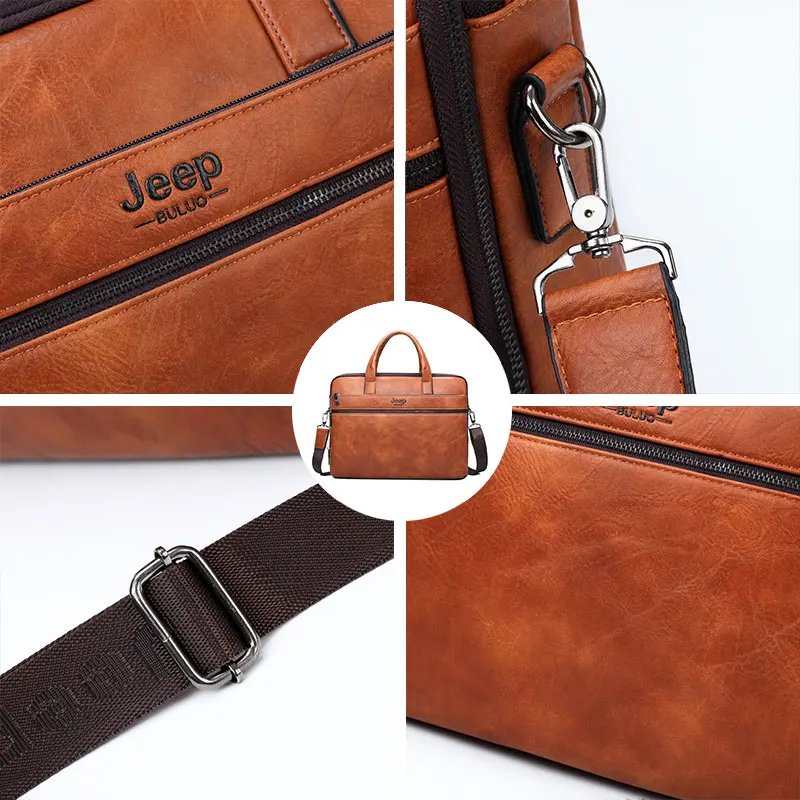 Мужская сумка и кошелек комплект jeep buluo оранжевый портфель для ноутбука 14&quot