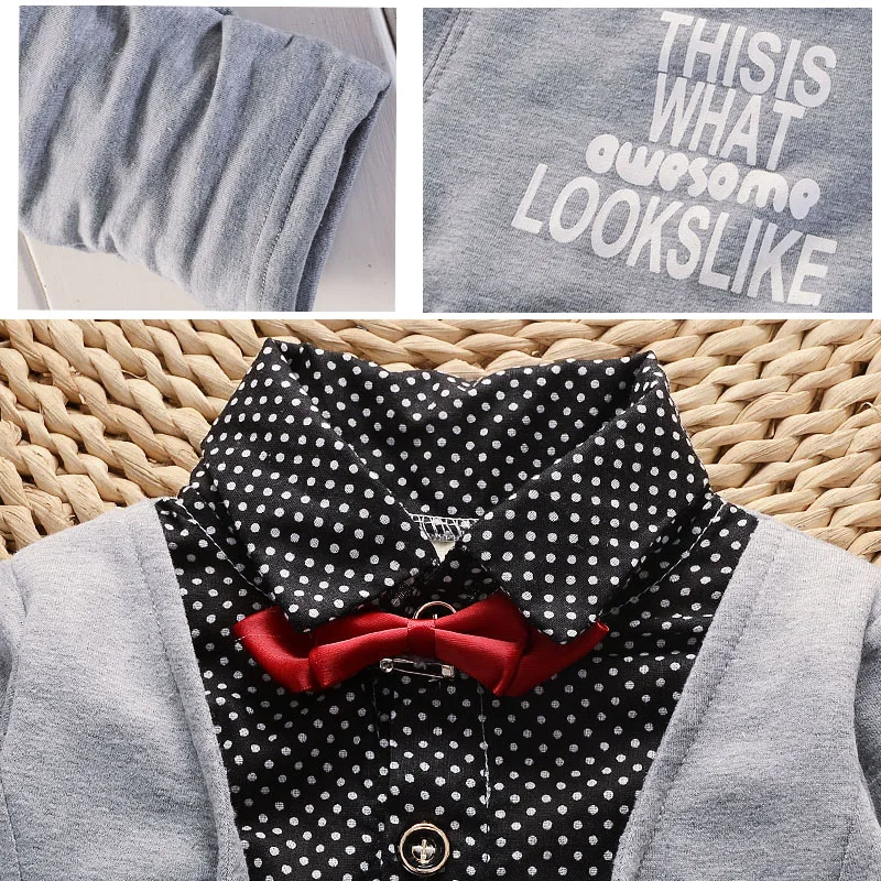 2019 Spring and Autumn New England Wind Boys Children's Wear Set Fake Three-piece Shirt Casual Newborn Clothes 03 |
