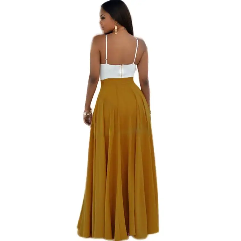 Новые Женщины Длинные Летние Dress Полуоткрытый Воротник Рукавов Bangdage Сплошной
