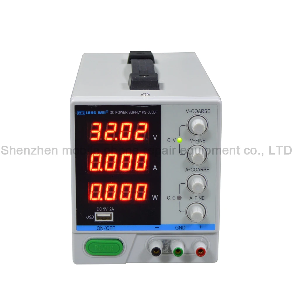PS-303DF 30 V/3A Переключатель Регулируемая DC Напряжение Питание четырехзначный Дисплей Регулируемый для ремонта ноутбуков регулируется Питание