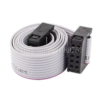 10pcs fc 10p 10 pins 2 54mm pitch 20cm jtag avr download cable wire connector gray flat ribbon data cable