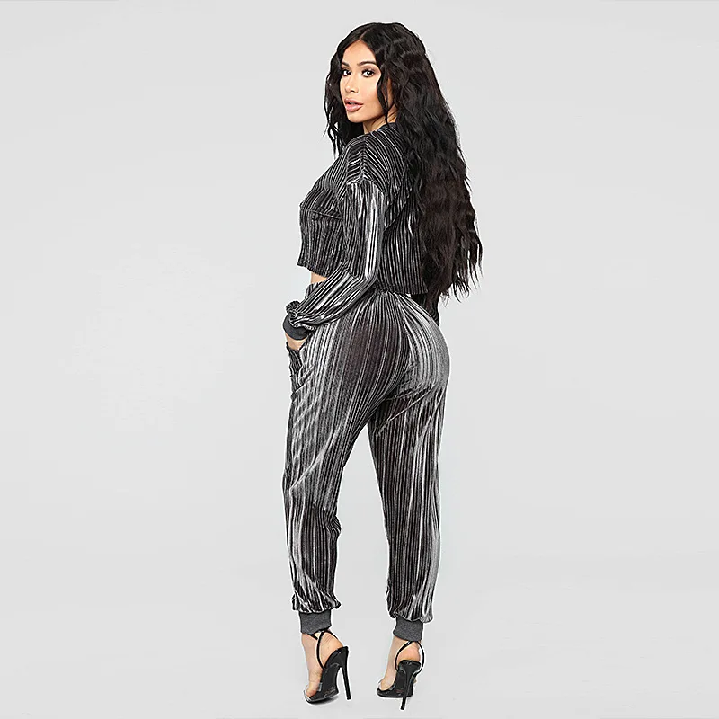 Фитнес бархатные Женский комплект 2 шт. комплекты из двух предметов 2018 Осенние