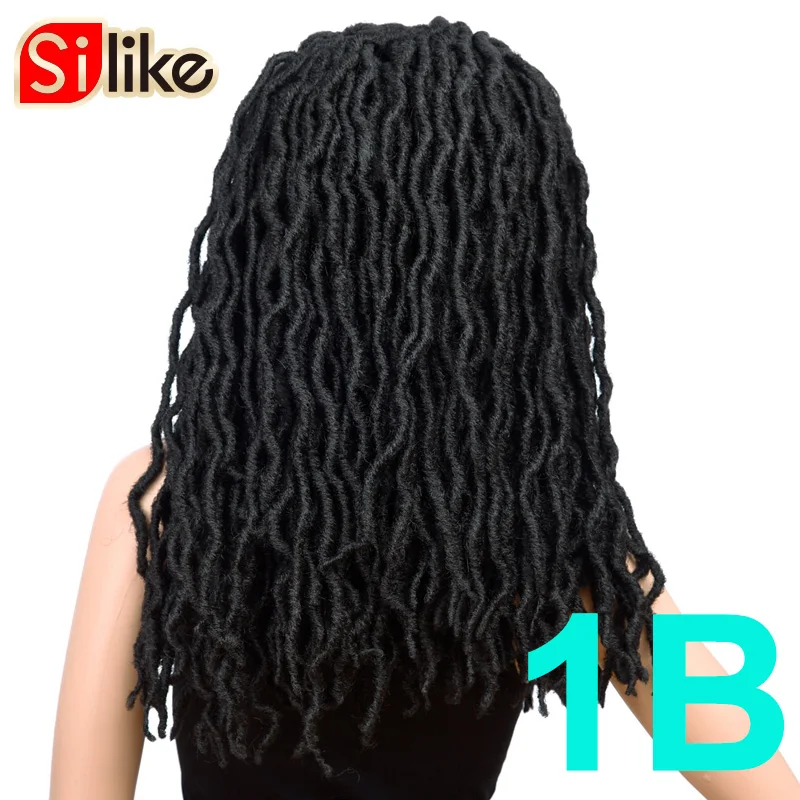Искусственные локоны в стиле Crochet волос 20 дюймов Nu богиня Locs эффектом деграде(переход от темного к плетения Наращивание волос Синтетические косички для наращивания замки волос - Цвет: # 1B