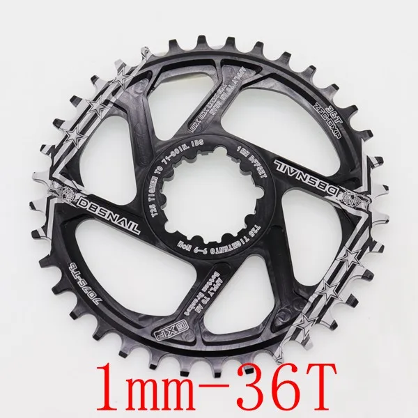 1mm 36T black Улитка цепное кольцо для GXP 6 мм 1 мм 6 1 мм смещение круглый Орел 30 т 32 34 36 38 40X9X0 XX1 XO1 MTB велосипед Звездочка зубная пластина для sram gxp - Цвет: 1mm 36T black