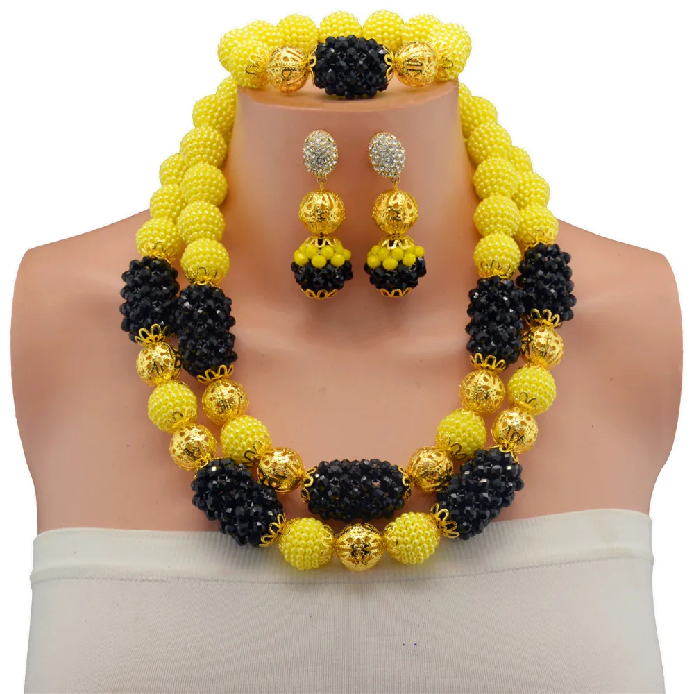 Женский комплект ювелирных изделий набор золотого цвета в Дубае 2017|african beads jewelry