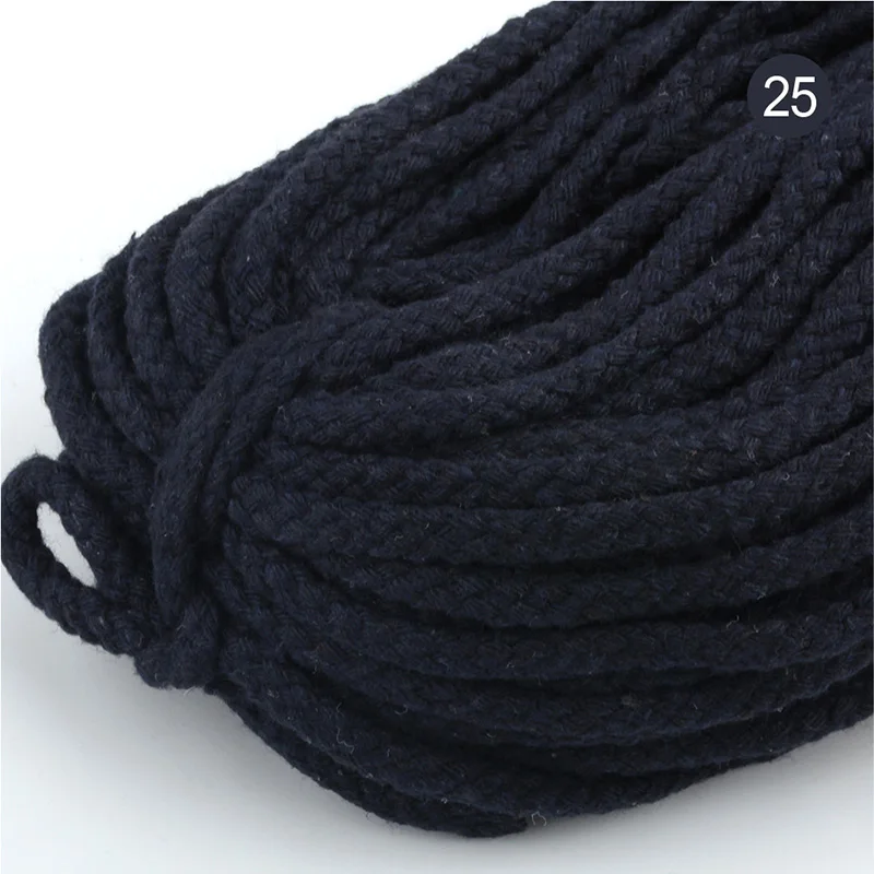 navy blue Meetee 40 метров 5 мм цветная восьмижильная хлопковая скрученная веревка шнур тканый шнур для нитей Домашнее украшение ремесла AP276 - Цвет: navy blue