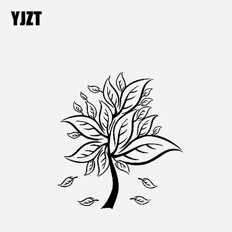 

YJZT 14.8CM*16.2CM Design And Decoration Of Trees Car Sticker Vinyl Decal Black/Silver C23-0858