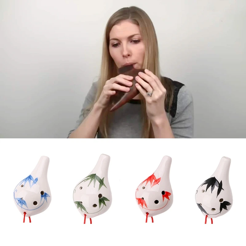 Профессиональный 6 отверстий ocarina керамический альт AC ключ флейта музыкальный инструмент