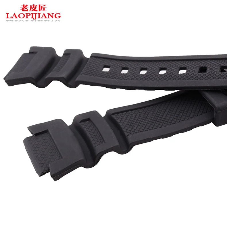 Laopijiang 25x18мм черный ремешок для часов адаптер casio SGW 400 300H мужских силиконовых с