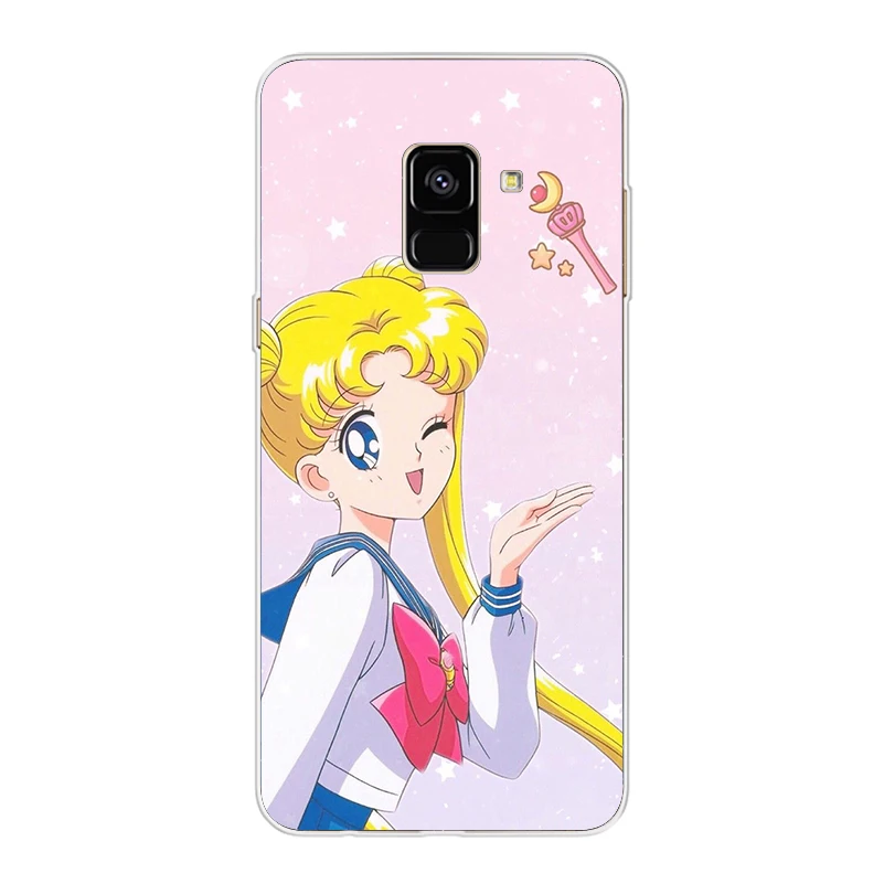 ciciber Cover For Samsung Galaxy A8 A7 A5 A6 A9 A3 2018 2017 2016 A6S Plus Star Phone Cases Soft TPU Anime Girl Sailor Moon Capa |