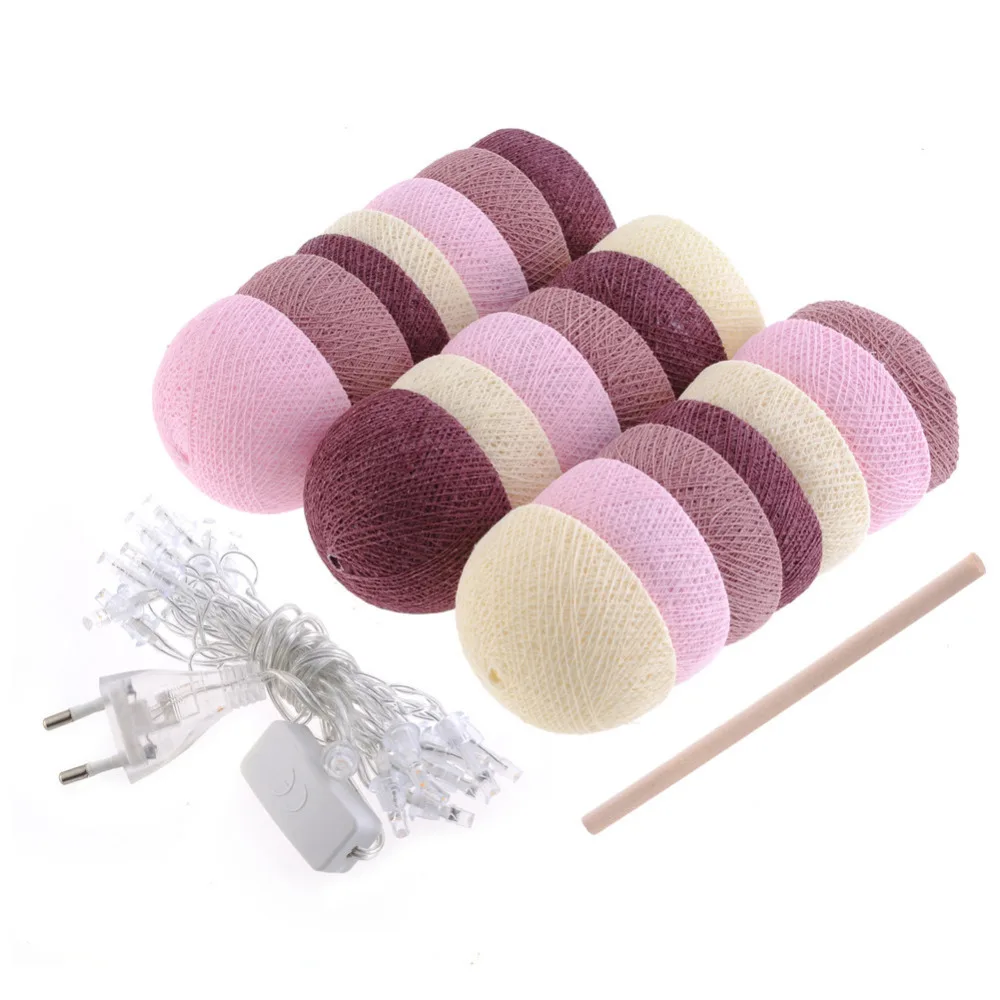 Горячая 20 сладких пастельных теплых розовых ватных шариков светодиодный