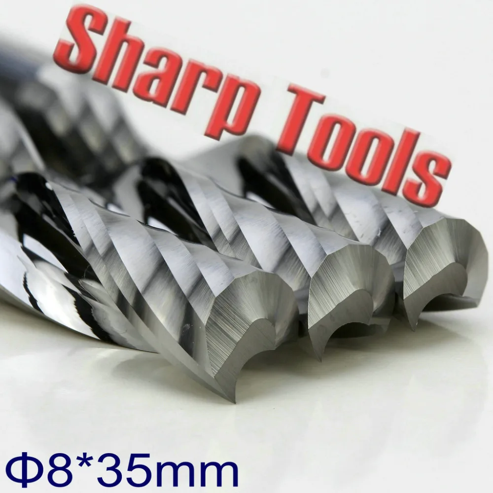 Спиральная фреза 8*35*80 мм с ЧПУ вольфрамовая твердосплавная набор фрез для