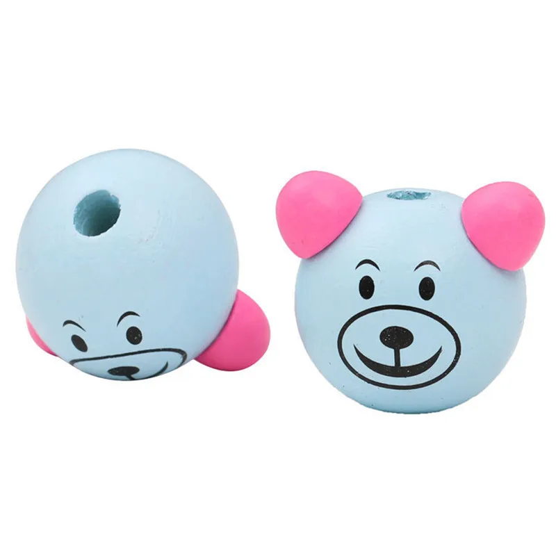 Деревянные 3D шарики в виде медведя из мультфильма 10 шт. милые детские для