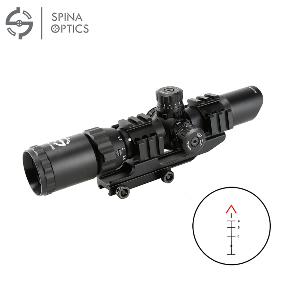 Оптика SPINA охотничий прицел 1-4X28 стеклянный длинный глаз рельеф тактический оптический прицел RGB с подсветкой прицел