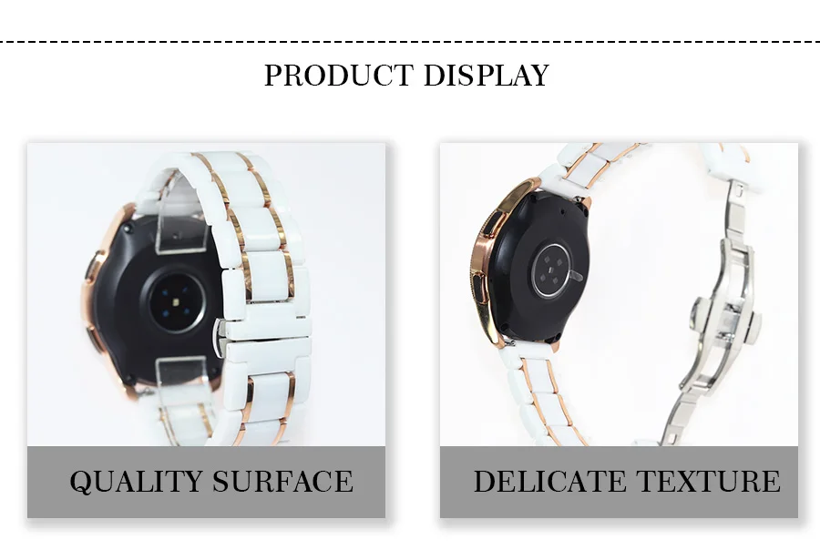 20 мм керамический унисекс ремешок для часов для Galaxy Watch, аксессуары, покрытие из нержавеющей стали, Классический ремешок для часов, Гладкий Ремешок для часов