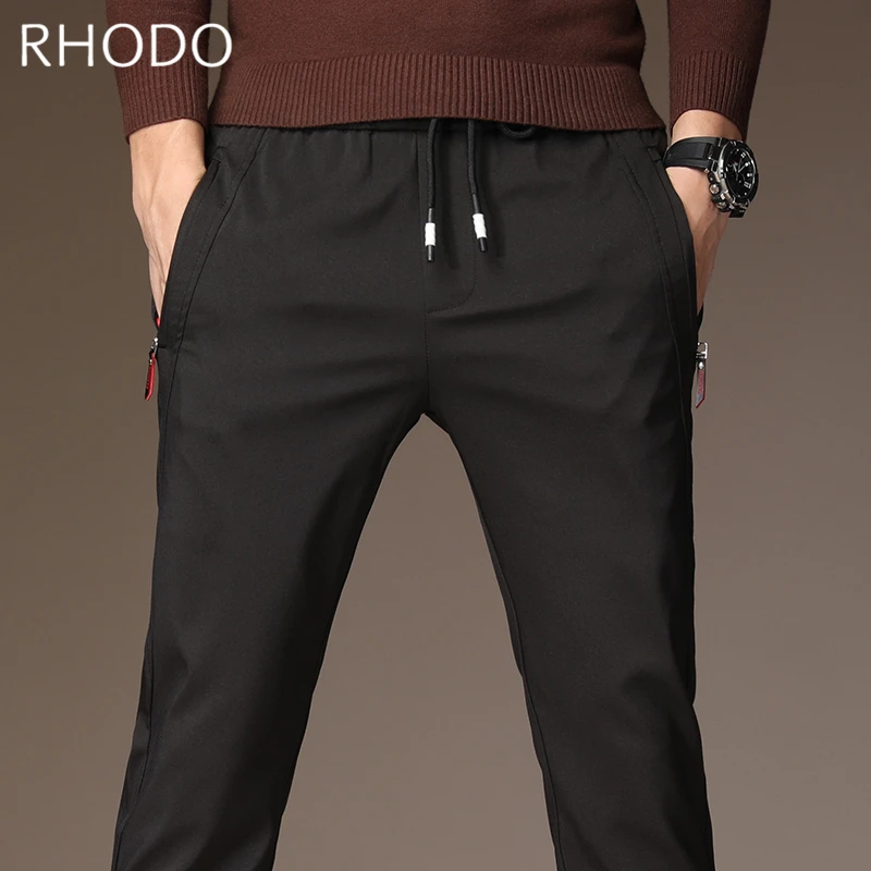 Новые мужские повседневные штаны модные эластичный пояс Slim Fit прямые брюки 28