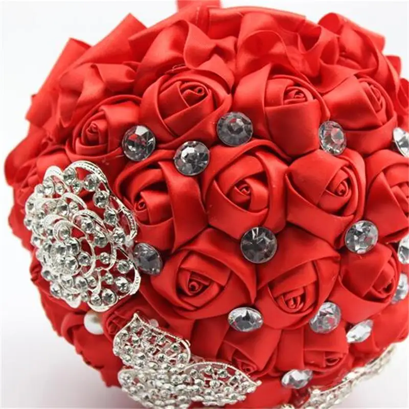 Свадебный букет невесты в красном стиле свадебный подружки сделай сам Шелковый